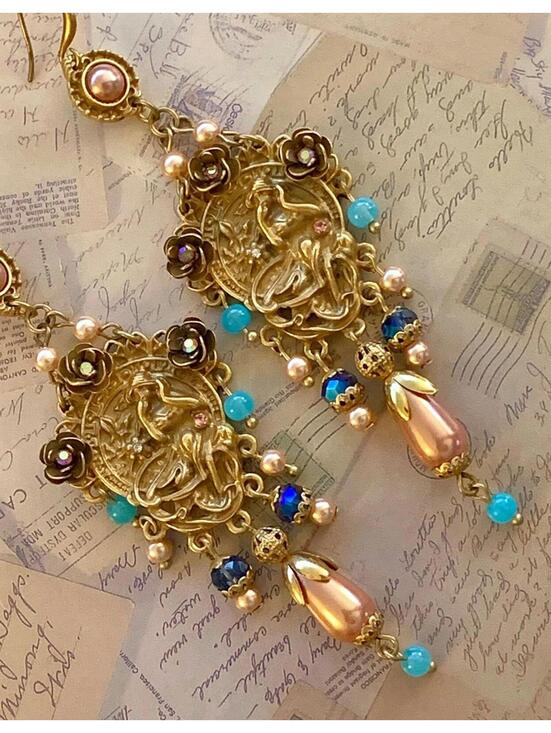 Jewelry - Victorian Reverie "Goddess of the Moon" Drop Earrings